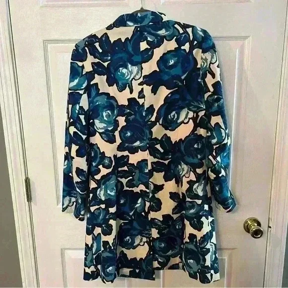 Etcetera Blue Floral Jacket Size 12 Coat - Picture 3 of 10